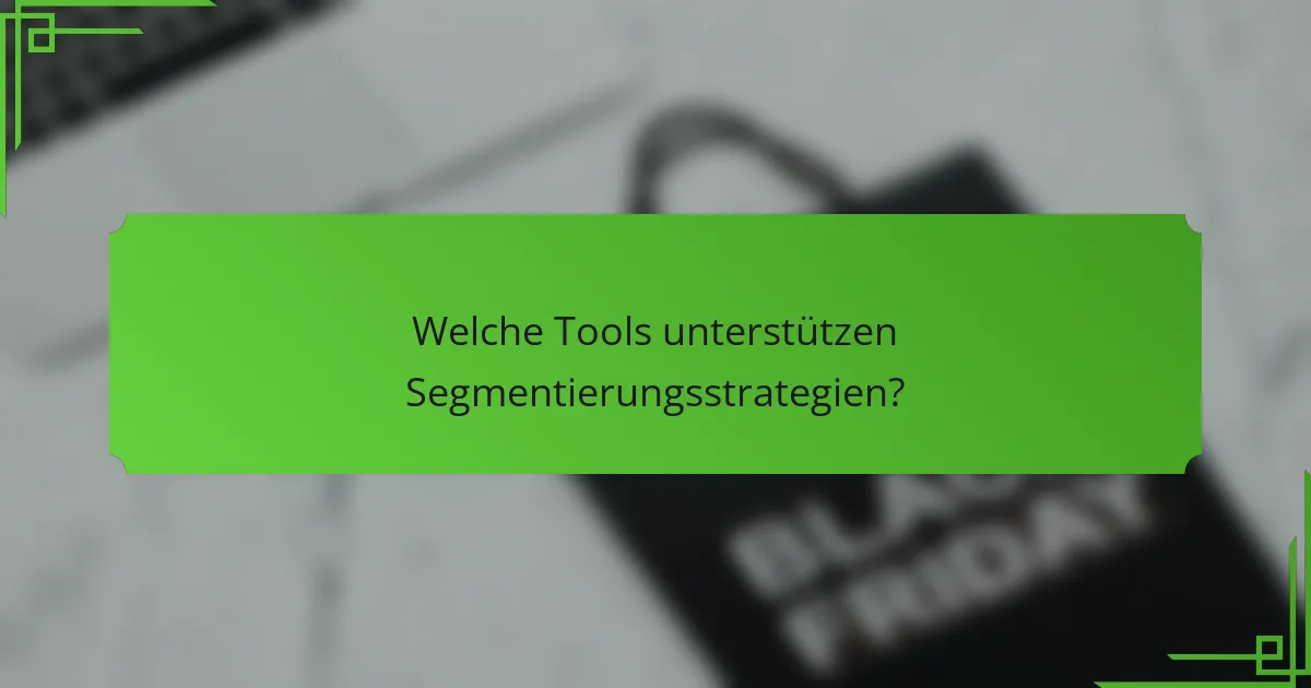 Welche Tools unterstützen Segmentierungsstrategien?