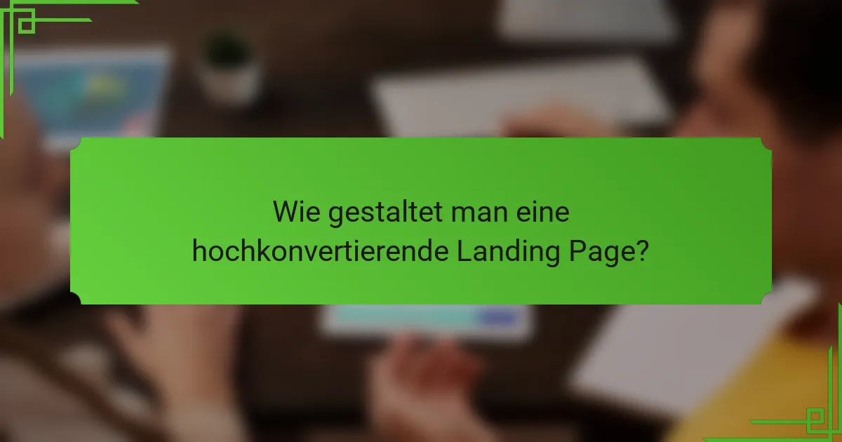 Wie gestaltet man eine hochkonvertierende Landing Page?