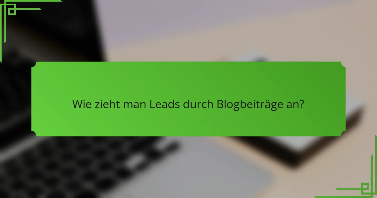 Wie zieht man Leads durch Blogbeiträge an?